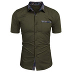 Camisa Manga Corta para Hombre con Detalle a Cuadros