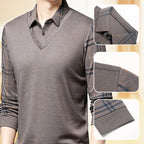 Camisa Manga Larga Efecto Dos Piezas para Hombre