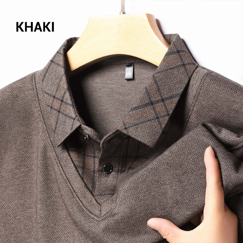 Camisa Manga Larga Efecto Dos Piezas para Hombre