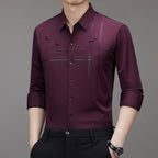 Camisa Manga Larga Elástica para Hombre Sin Plancha