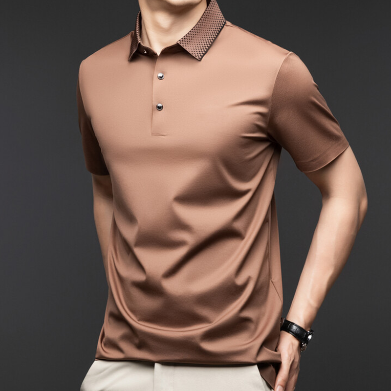 Camisa Polo Holgada de Algodón Mercerizado para Hombre