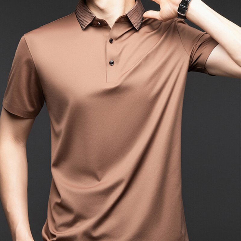 Camisa Polo Holgada de Algodón Mercerizado para Hombre