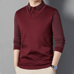 Camisa Polo Manga Larga Forrada para Hombre Efecto Dos Piezas