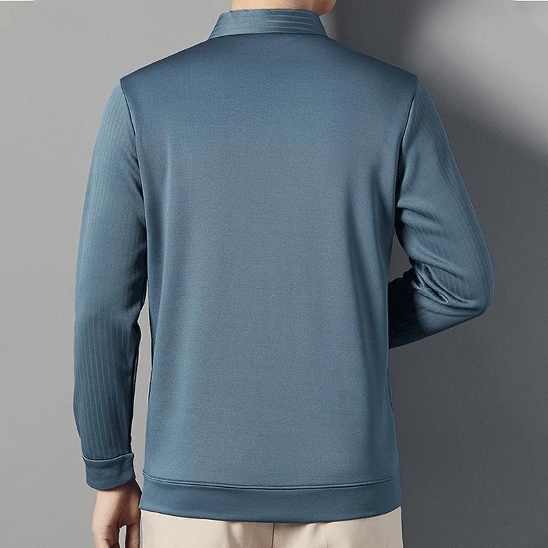 Camisa Polo Manga Larga Forrada para Hombre Efecto Dos Piezas