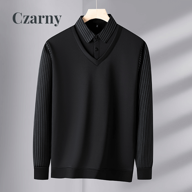 Camisa Polo Manga Larga Forrada para Hombre Efecto Dos Piezas