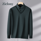 Camisa Polo Manga Larga Forrada para Hombre Efecto Dos Piezas