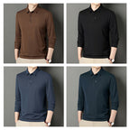 Camisa Polo Manga Larga Tipo Waffle para Hombre