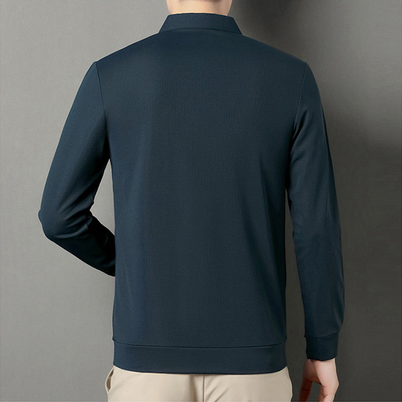 Camisa Polo Manga Larga Tipo Waffle para Hombre