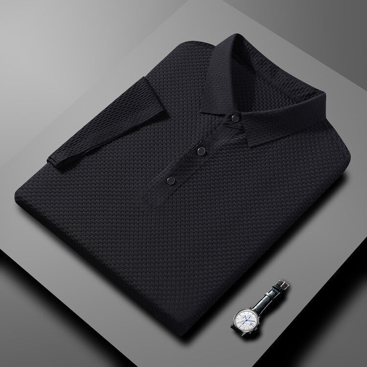 Camisa Polo de Seda Fría Manga Corta para Hombre