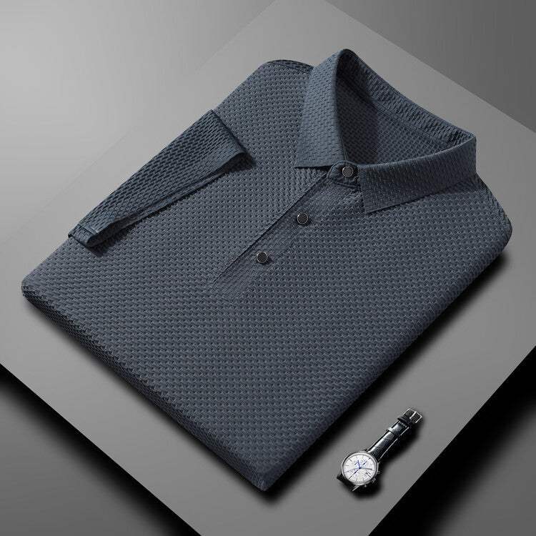 Camisa Polo de Seda Fría Manga Corta para Hombre
