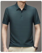 Camisa Polo de Seda Fría Manga Corta para Hombre