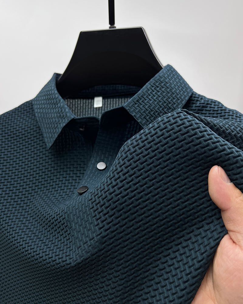 Camisa Polo de Seda Fría Manga Corta para Hombre