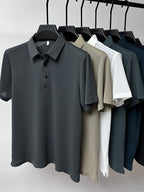 Camisa Polo de Seda Fría Manga Corta para Hombre