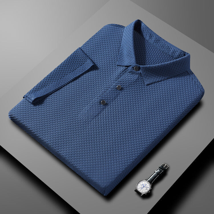 Camisa Polo de Seda Fría Manga Corta para Hombre