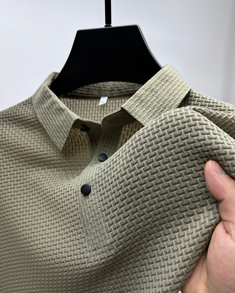 Camisa Polo de Seda Fría Manga Corta para Hombre