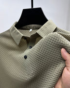 Camisa Polo de Seda Fría Manga Corta para Hombre