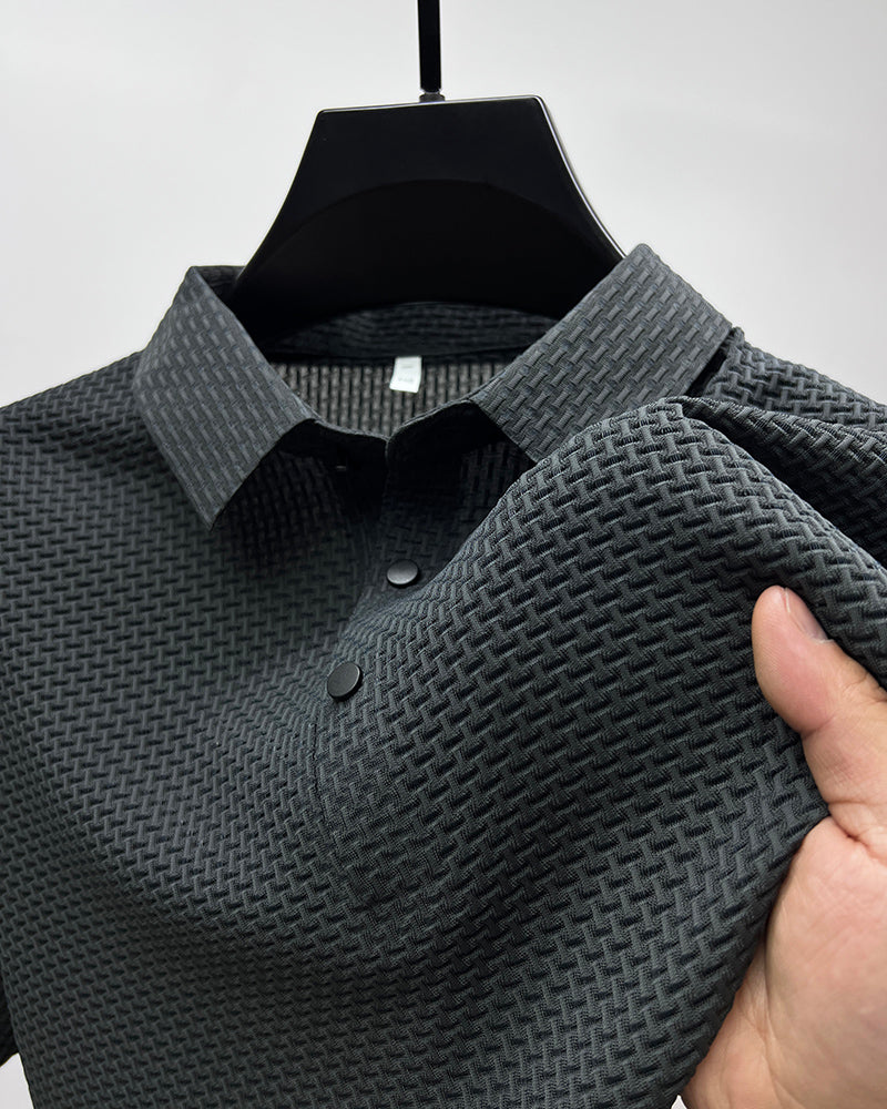 Camisa Polo de Seda Fría Manga Corta para Hombre