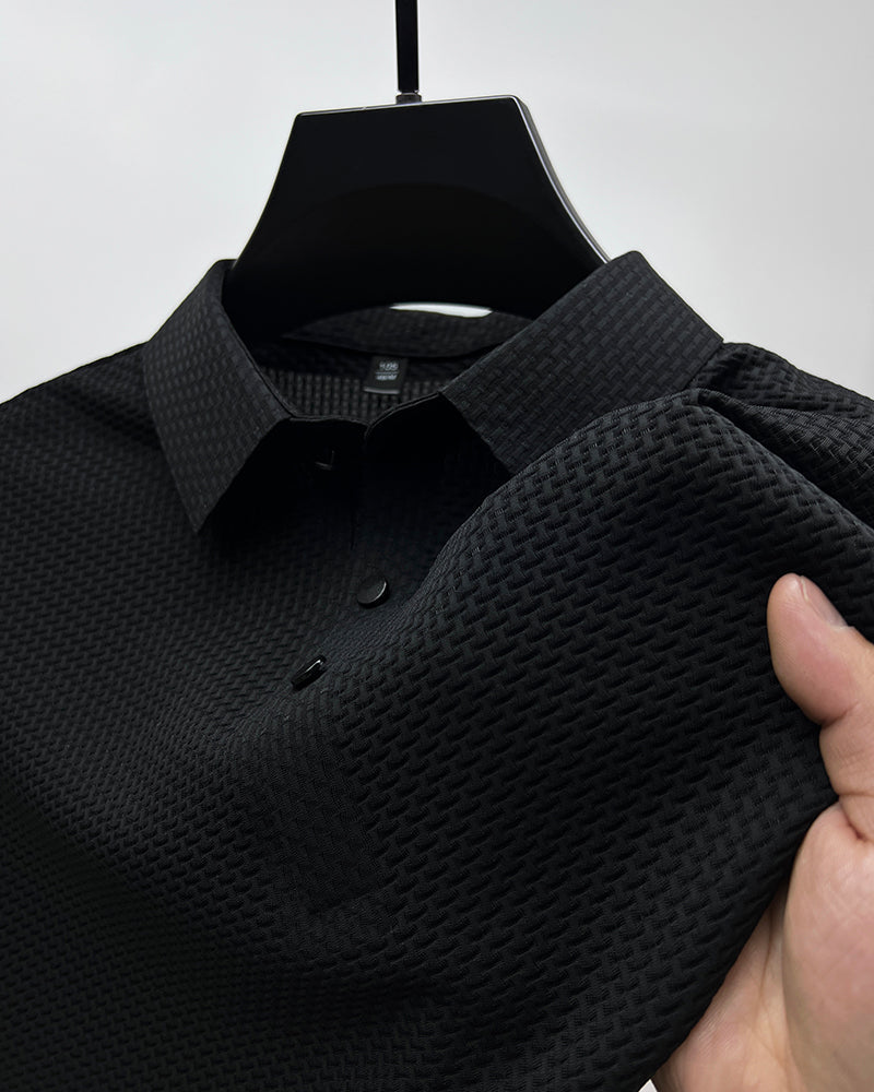 Camisa Polo de Seda Fría Manga Corta para Hombre