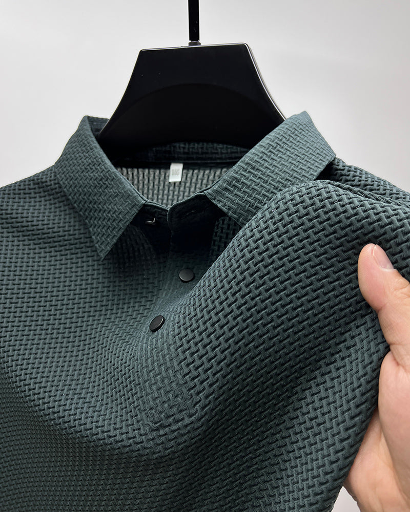 Camisa Polo de Seda Fría Manga Corta para Hombre