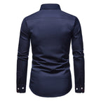 Camisa Manga Larga Slim Fit con Estampado Floral Interior