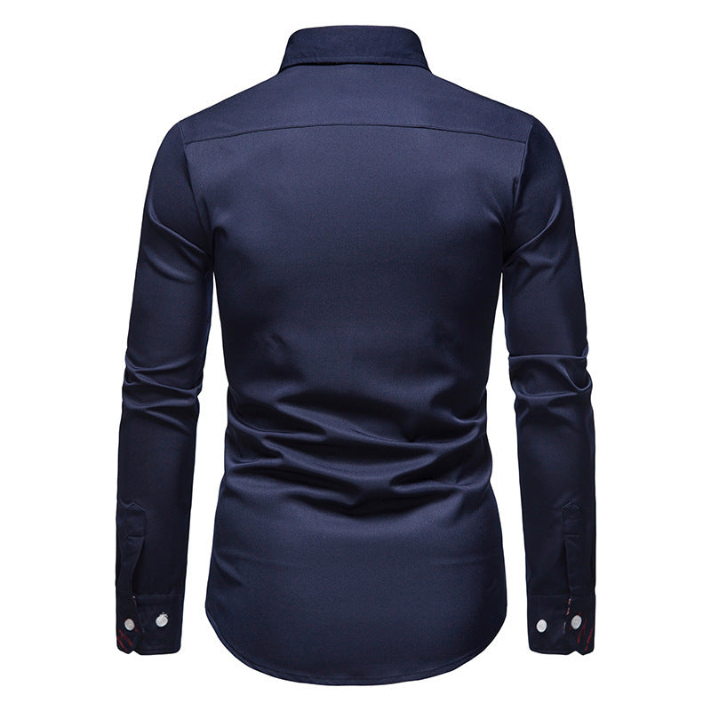 Camisa Manga Larga Slim Fit con Estampado Floral Interior