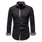 Camisa Manga Larga Slim Fit con Estampado Floral Interior