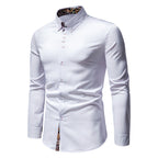 Camisa Manga Larga Slim Fit con Estampado Floral Interior
