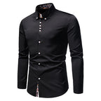 Camisa Manga Larga Slim Fit con Estampado Floral Interior