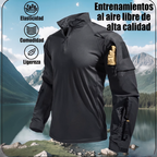 Camisa Táctica Manga Larga para Hombre con Media Cremallera
