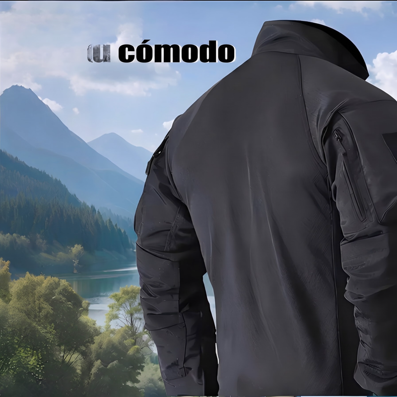 Camisa Táctica Manga Larga para Hombre con Media Cremallera
