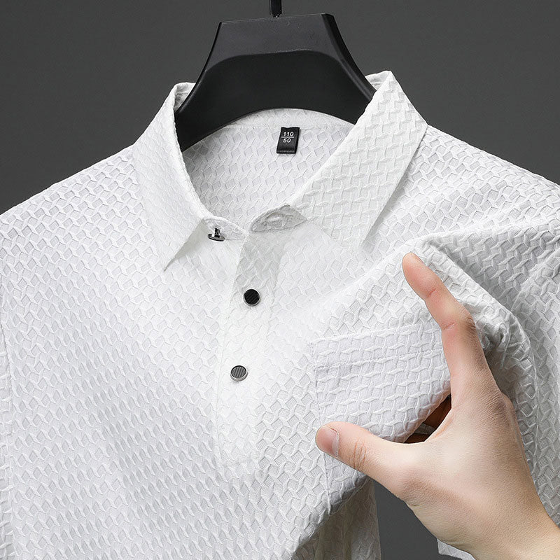 Camisa Texturizada Manga Corta para Hombre