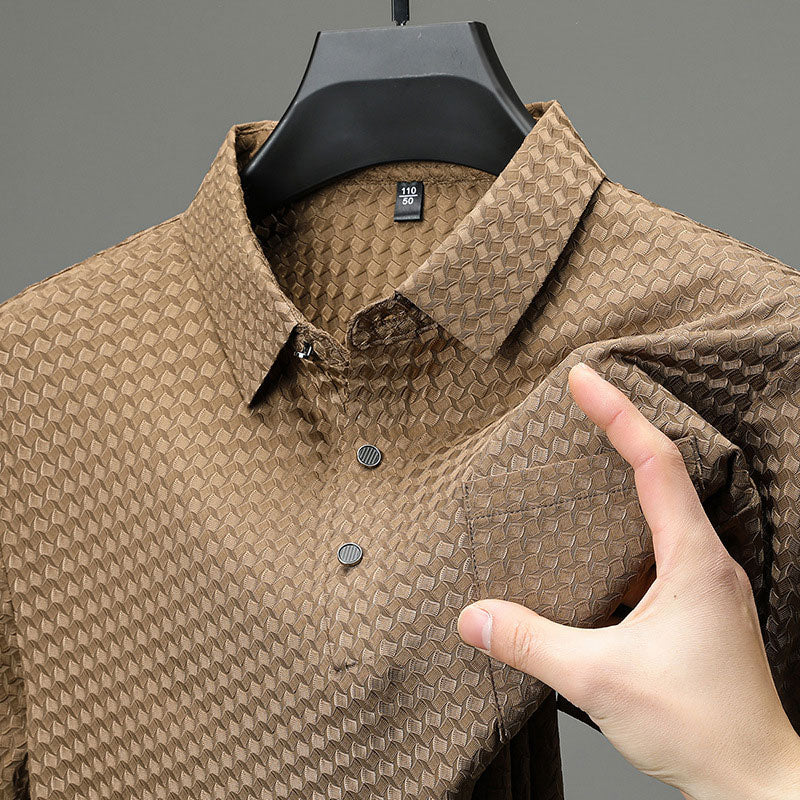 Camisa Texturizada Manga Corta para Hombre