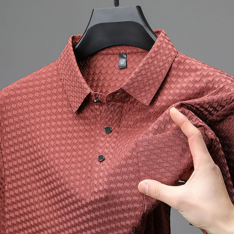 Camisa Texturizada Manga Corta para Hombre