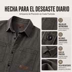 Camisa Utilitaria Holgada para Hombre Manga Larga