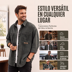 Camisa Utilitaria Holgada para Hombre Manga Larga