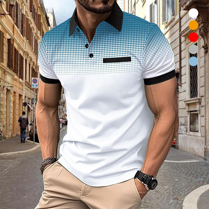 Camisa de Verano con Solapa para Hombre Manga Corta