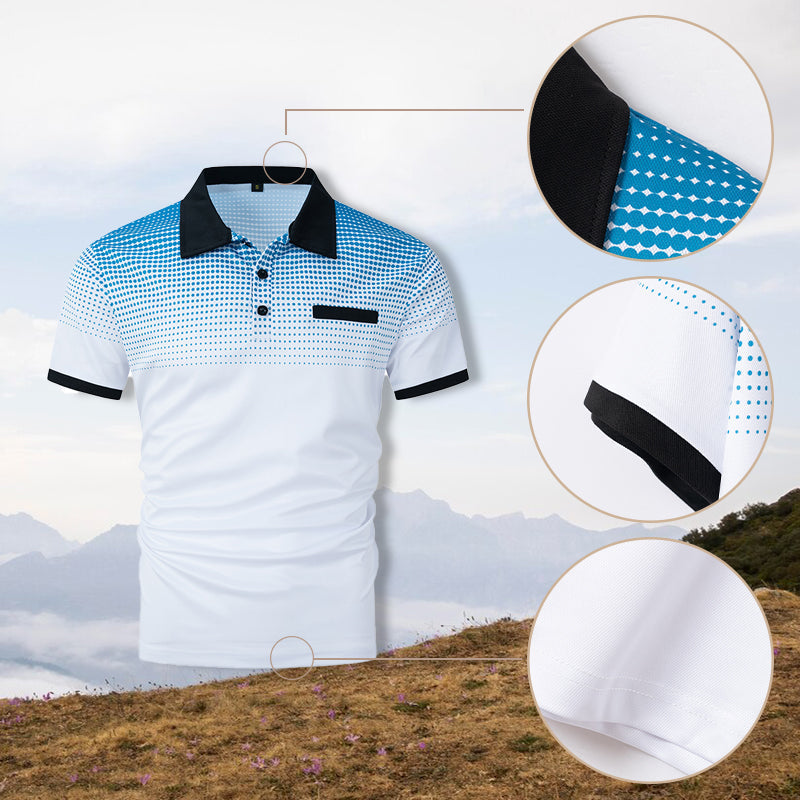 Camisa de Verano con Solapa para Hombre Manga Corta