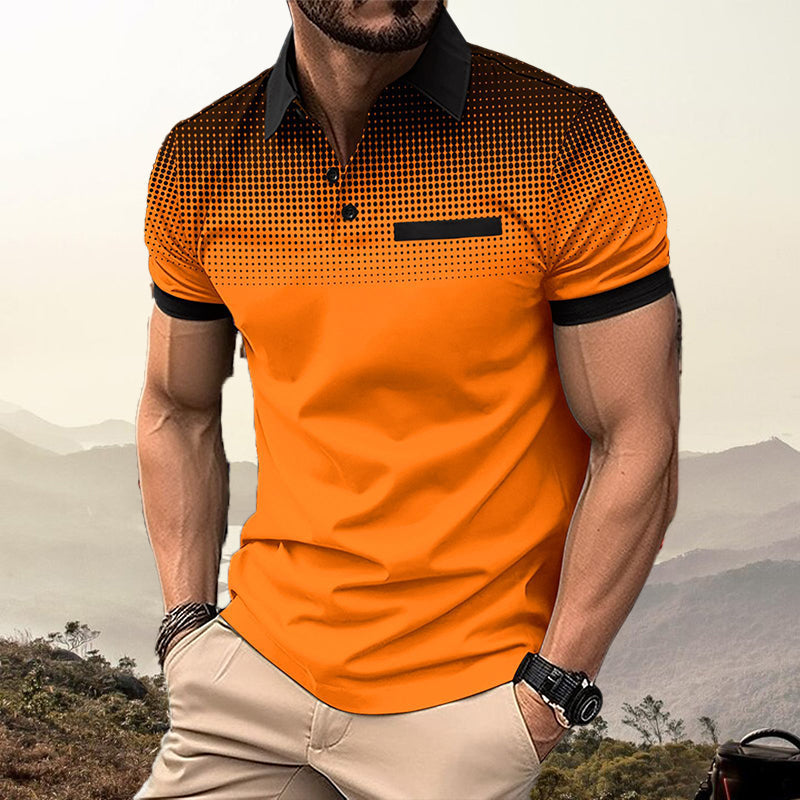 Camisa de Verano con Solapa para Hombre Manga Corta