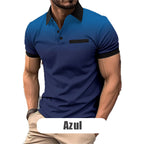 Camisa de Verano con Solapa para Hombre Manga Corta