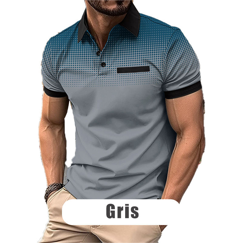 Camisa de Verano con Solapa para Hombre Manga Corta