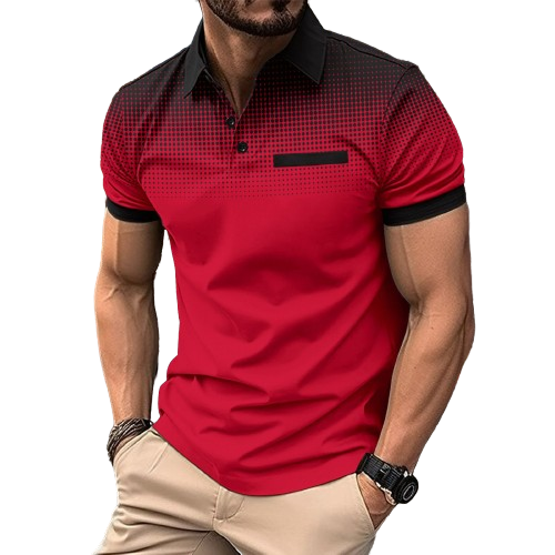 Camisa de Verano con Solapa para Hombre Manga Corta