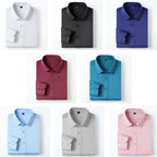 Camisa de Vestir Elástica Sin Arrugas para Hombre Slim Fit