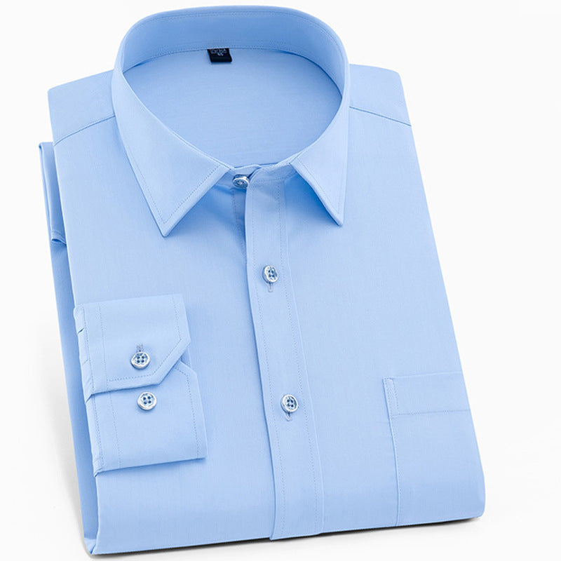 Camisa de Vestir Elástica Sin Arrugas para Hombre Slim Fit