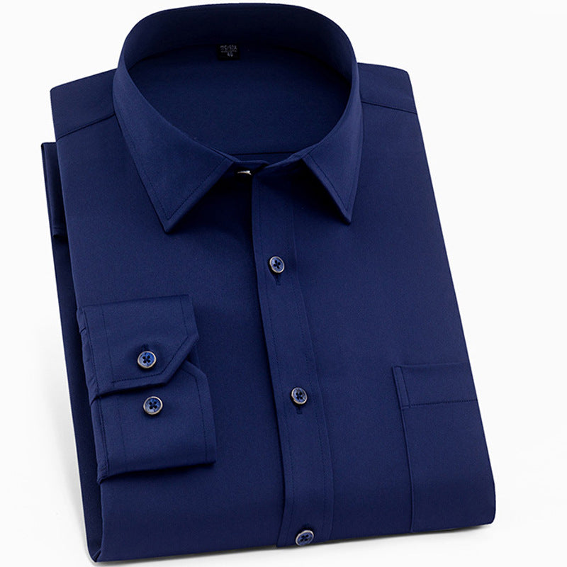 Camisa de Vestir Elástica Sin Arrugas para Hombre Slim Fit