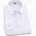 Camisa de Vestir Elástica Sin Arrugas para Hombre Slim Fit