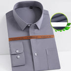 Camisa de Vestir Elástica Sin Arrugas para Hombre Slim Fit