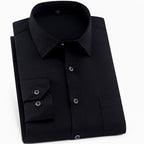 Camisa de Vestir Elástica Sin Arrugas para Hombre Slim Fit