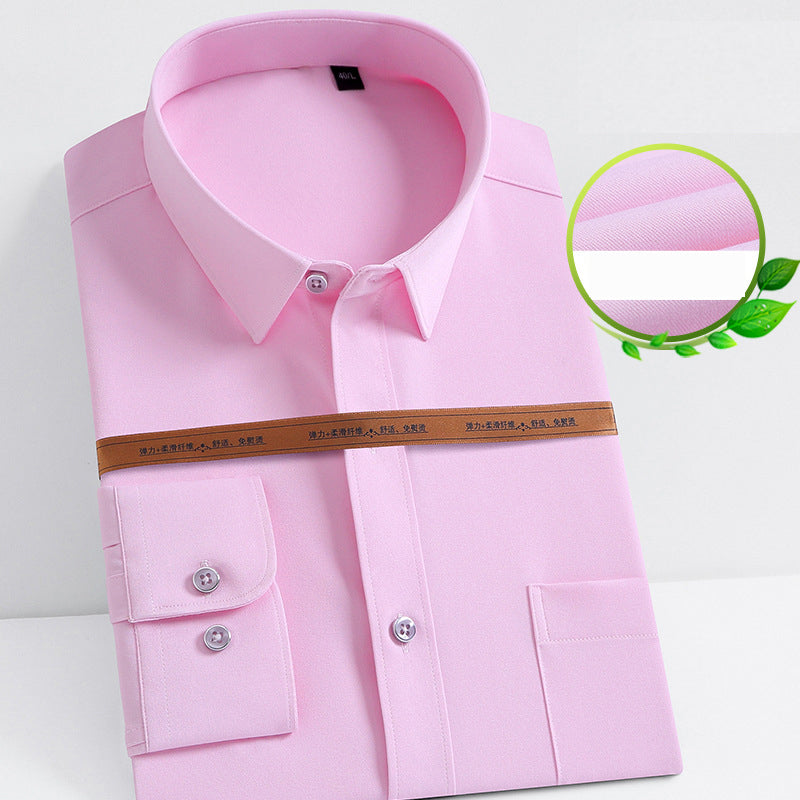 Camisa de Vestir Elástica Sin Arrugas para Hombre Slim Fit