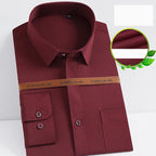 Camisa de Vestir Elástica Sin Arrugas para Hombre Slim Fit