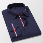 Camisa de Vestir Manga Larga Antiarrugas con Ribete